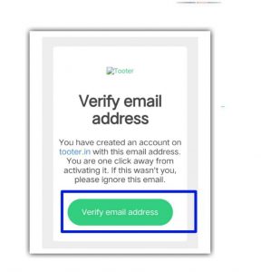 tooter verify email